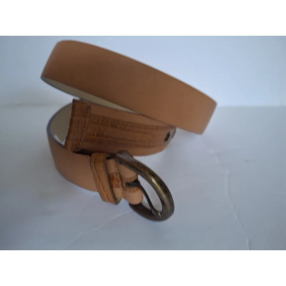 Liz Claiborne Carmel Brown Leather Belt Size XL New Minimalist